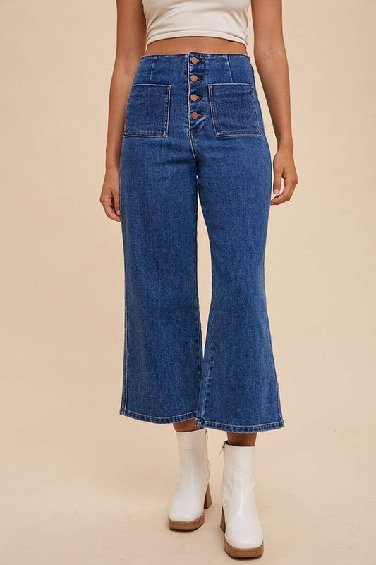 Annie Wear Button Fly High Waist Jeans - Jeans - FITGGINS