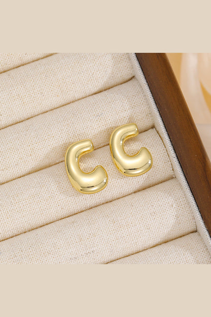 18K Gold-Plated Bubble Letter Stud Earrings - Earrings - FITGGINS