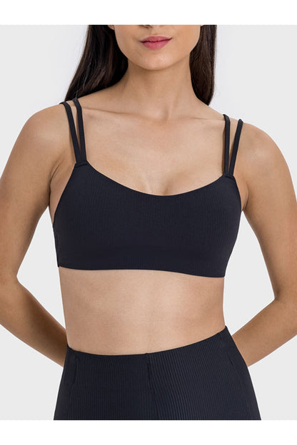 Millennia Scoop Neck Double Strap Active Cami - Crop Tops & Tank Tops - FITGGINS