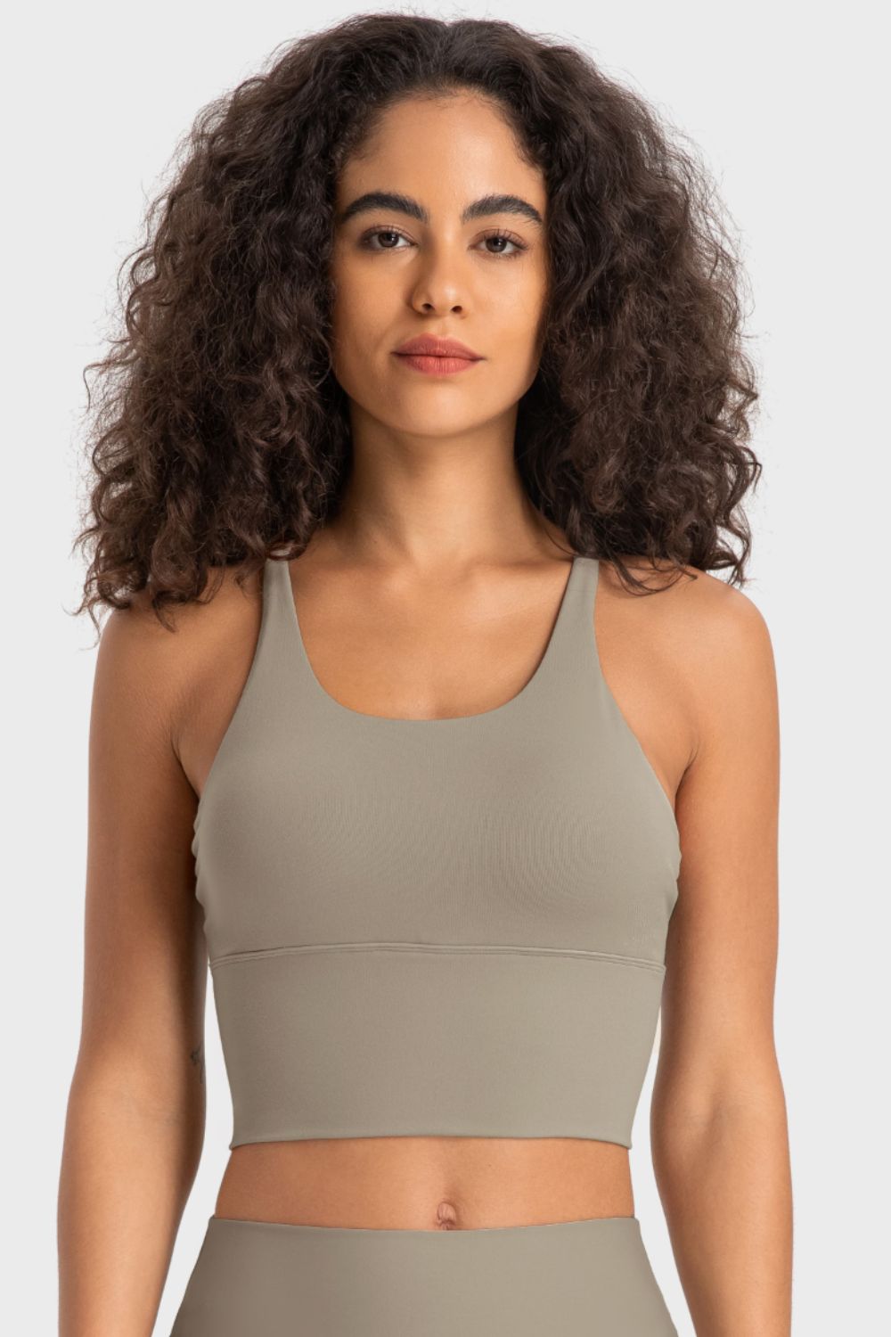 Millennia Crisscross Back Ladder Detail Sports Bra Mocha Fitggins