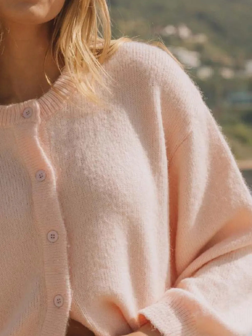 Button Down Long Sleeve Cardigan Fitggins