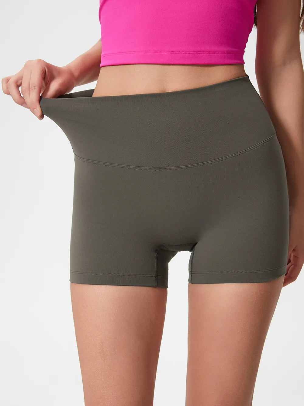Millennia High Waist Active Shorts Deep Dark Green Fitggins