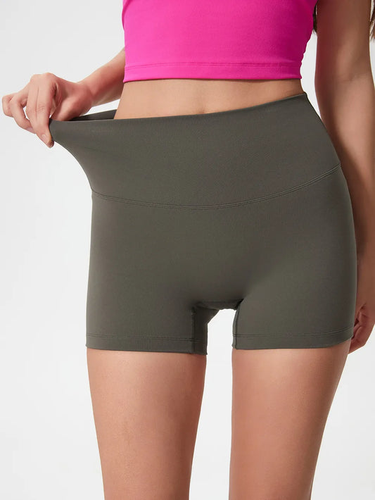Millennia High Waist Active Shorts Deep Dark Green Fitggins