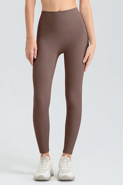 High Waist Skinny Active Pants Mocha Fitggins