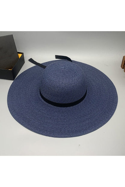 Bow Paper Braided Wide Brim Hat - Hats - FITGGINS