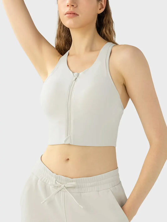 Millennia Wide Strap Sport Bra Ivory Fitggins