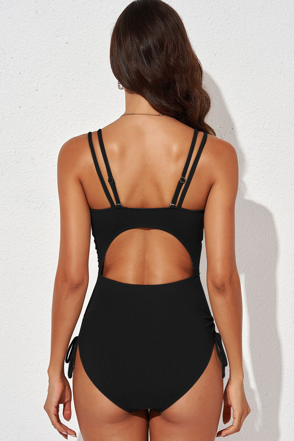 Tied Cutout Plunge One-Piece Swimsuit Fitggins