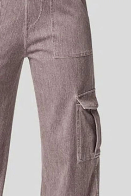 High Waist Straight Leg Cargo Jeans Fitggins