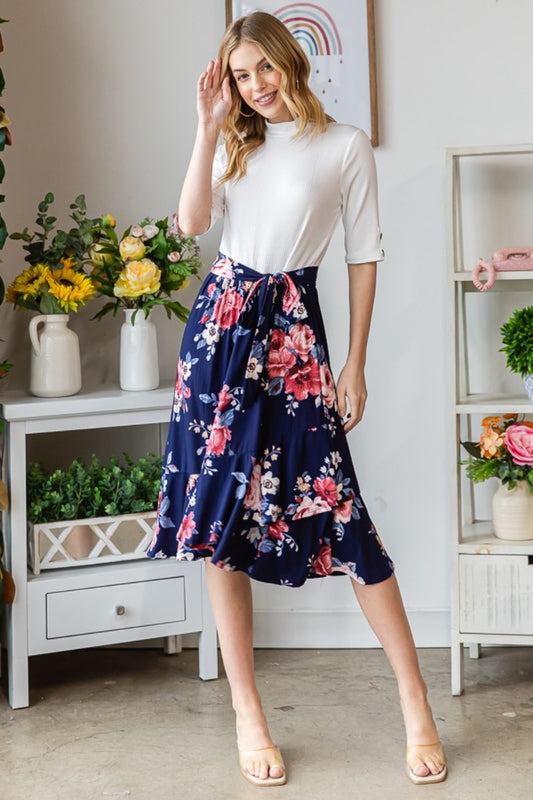 Reborn J Floral Wrap Ruffled Skirt - Skirts - FITGGINS