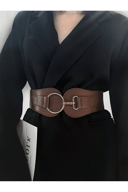 PU Elastic Wide Belt - Belt - FITGGINS