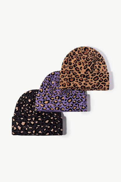 Leopard Pattern Cuffed Beanie - Hats - FITGGINS