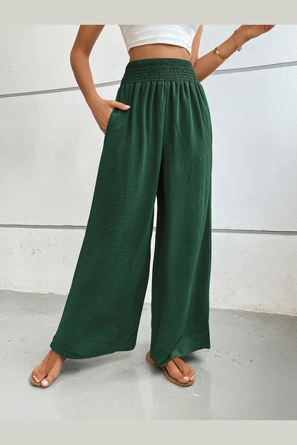 Perfee Wide Leg Pants with Pockets - Pants - FITGGINS