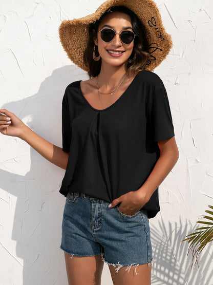 Ivy Lane Lace Trim Short Sleeve Top Fitggins