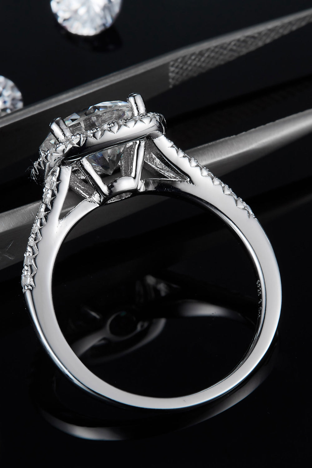 3 Carat Moissanite Halo Ring - Rings - FITGGINS