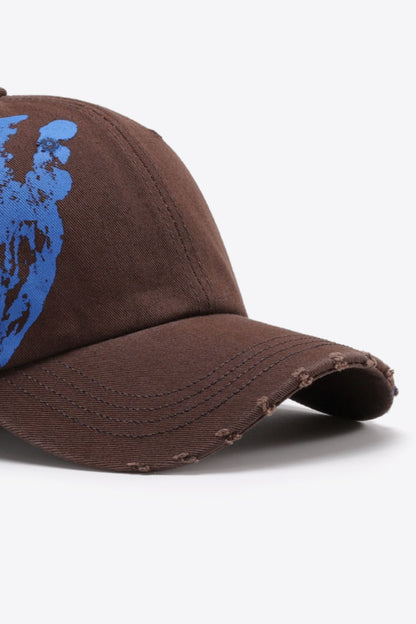 VIBRA Graphic Distressed Adjustable Baseball Cap - Hats - FITGGINS