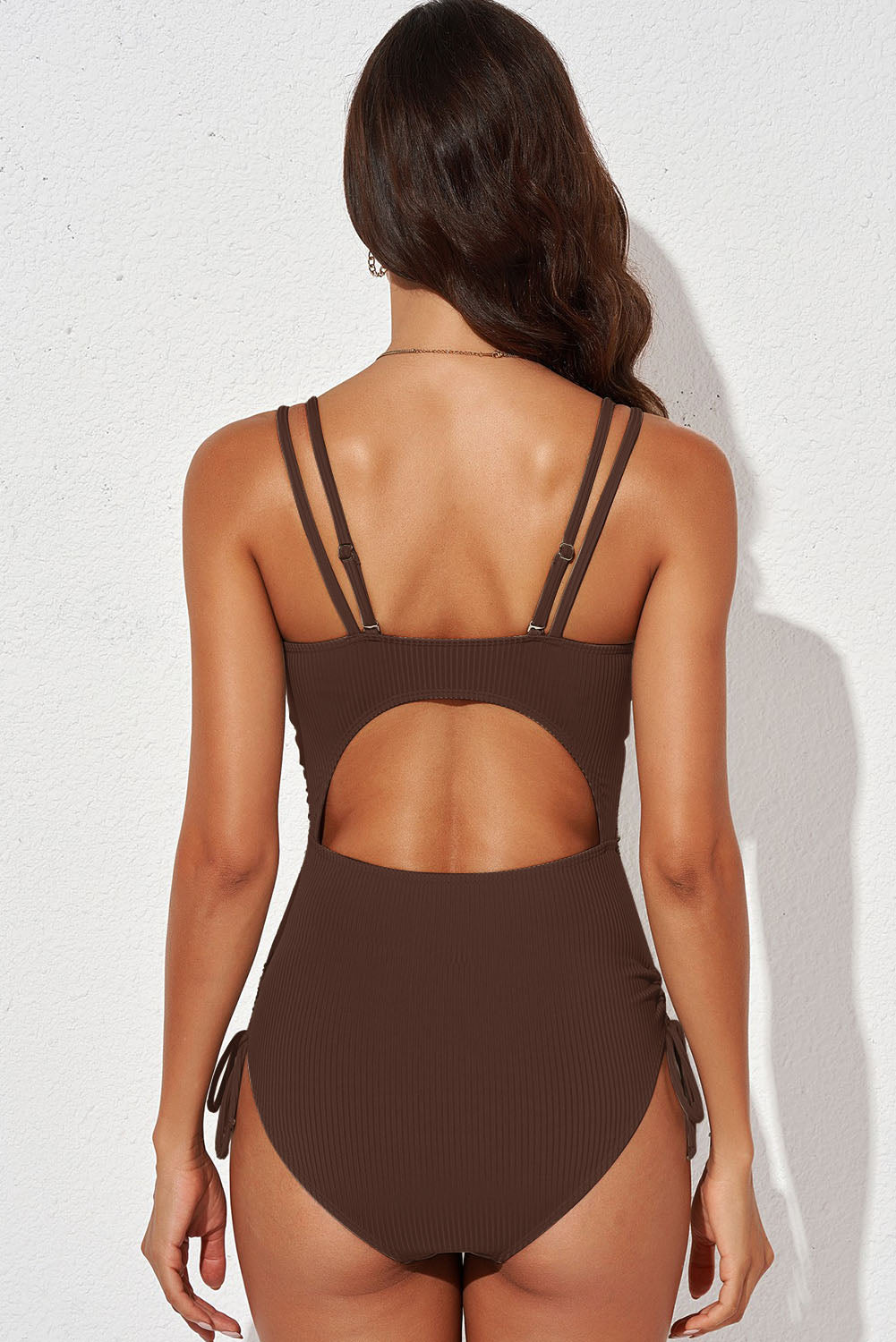 Tied Cutout Plunge One-Piece Swimsuit Fitggins