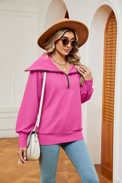 Half-Zip Collared Sweatshirt Fitggins
