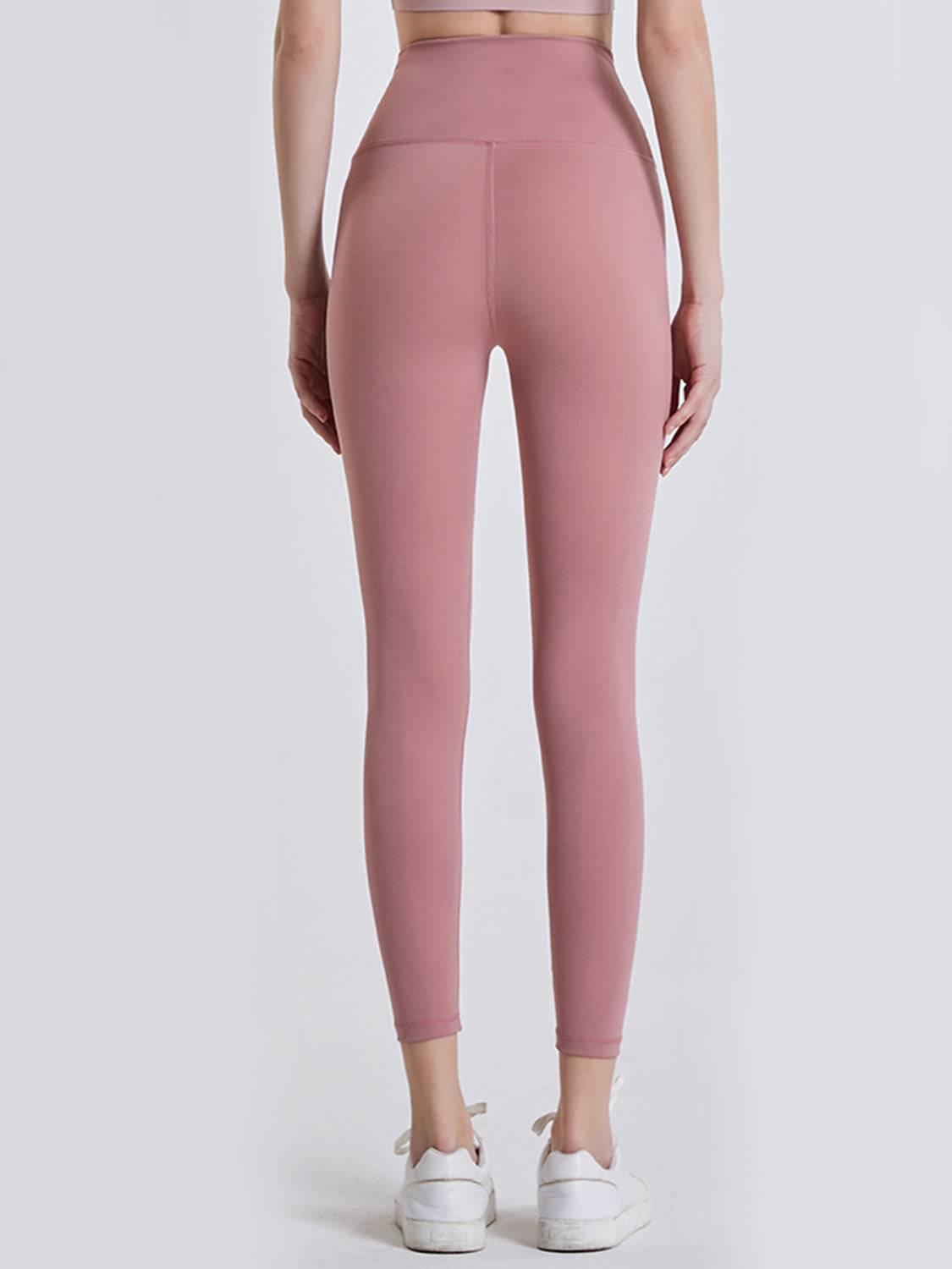 Wide Waistband Sports Leggings Dusty Pink Fitggins