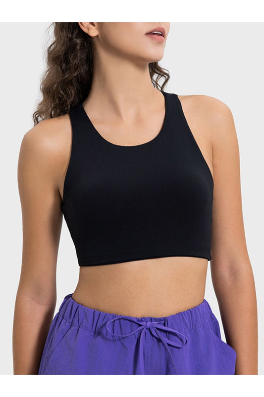 Millennia Cutout Round Neck Active Tank - Crop Tops & Tank Tops - FITGGINS