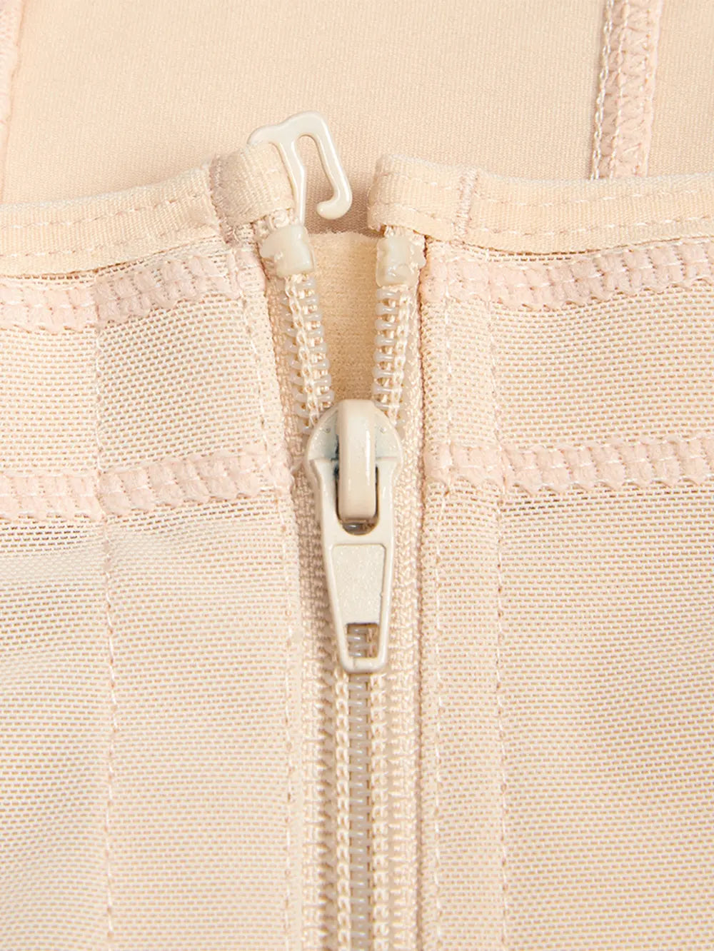 Full Size Zip Up Lace Detail Long Sleeve Shapewear Fitggins