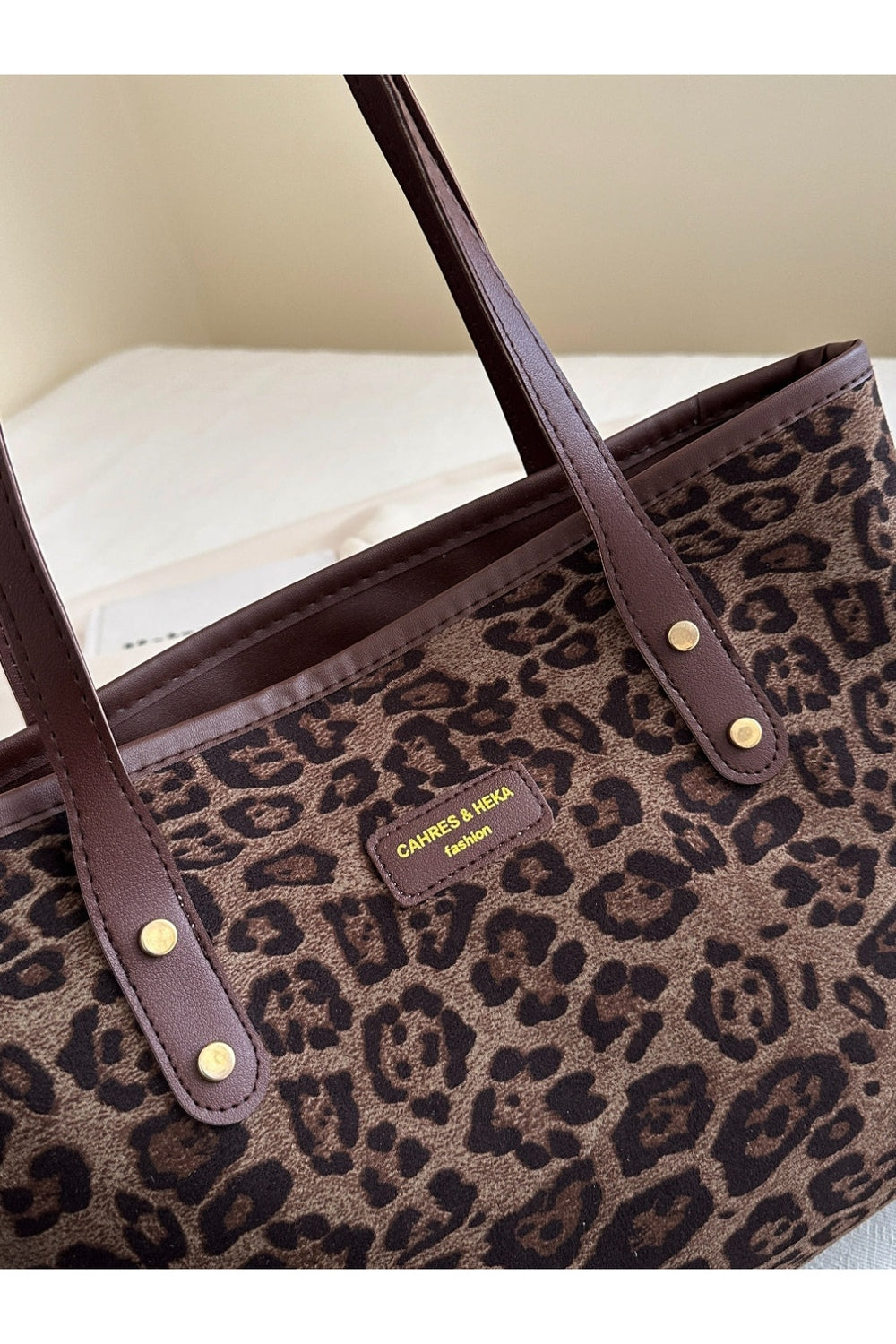 Leopard Polyester Tote Bag - Handbag - FITGGINS