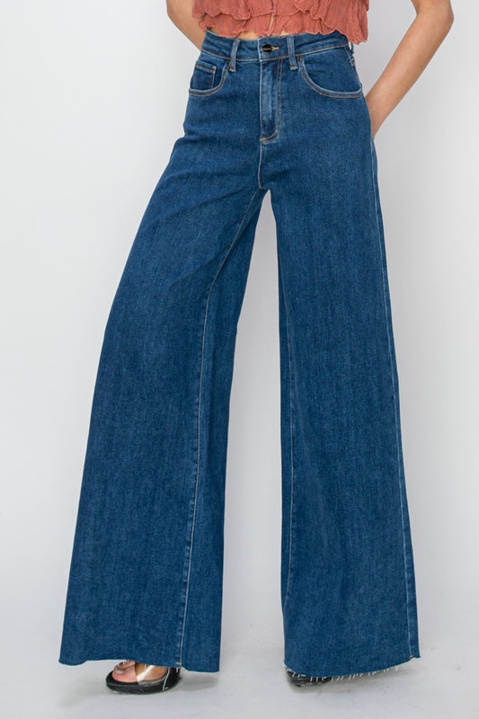 RISEN High Rise Palazzo Jeans - Jeans - FITGGINS