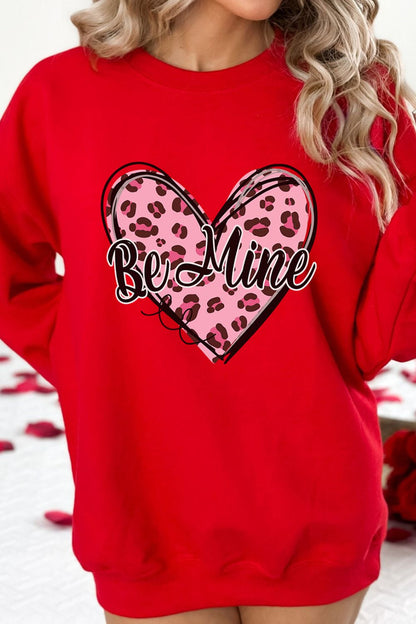 Valentine's Day BE MINE Heart Long Sleeve Sweatshirt - Sweatshirts & Hoodies - FITGGINS