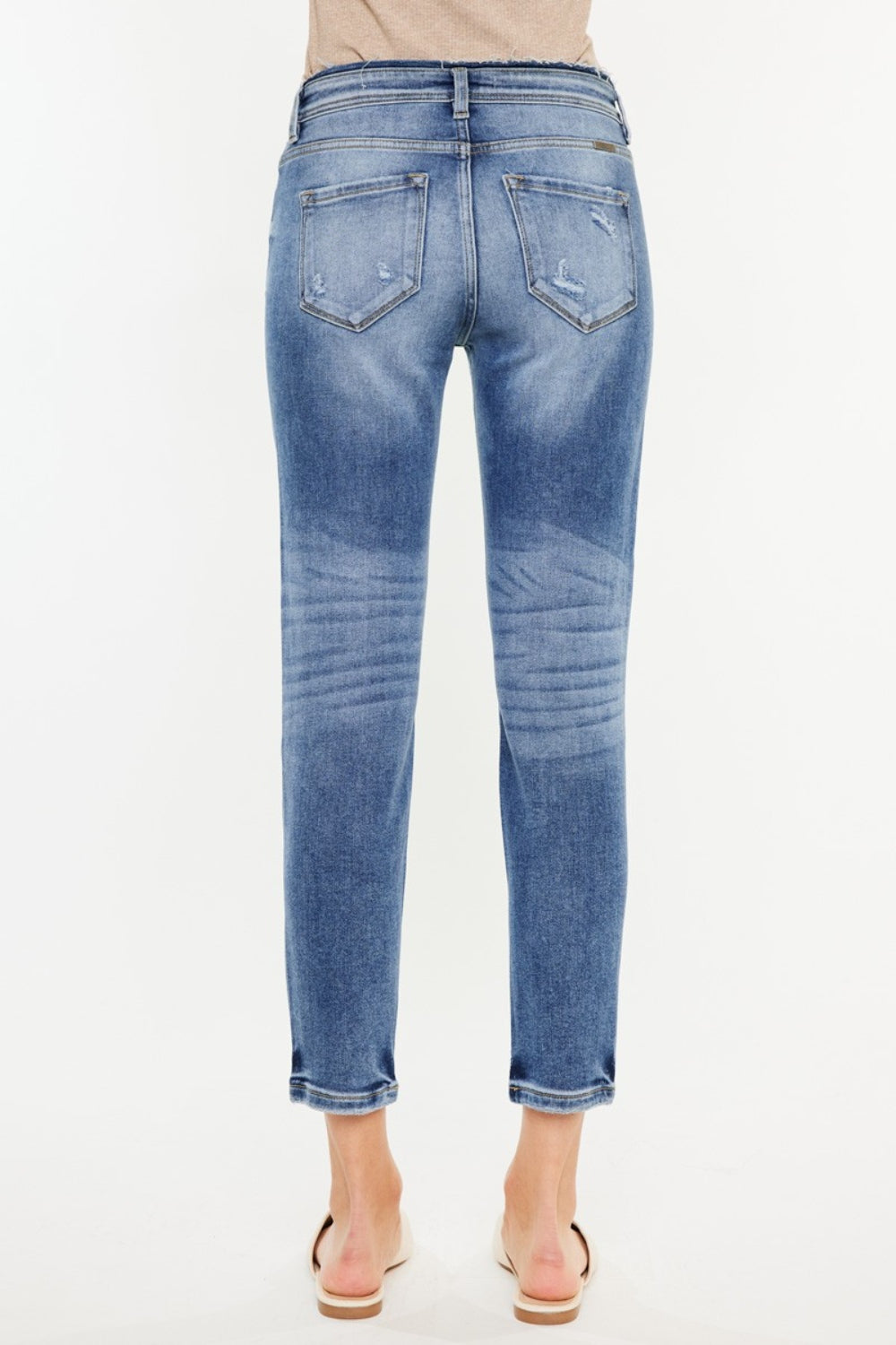 Kancan High Rise Distressed Mom Jeans - Jeans - FITGGINS