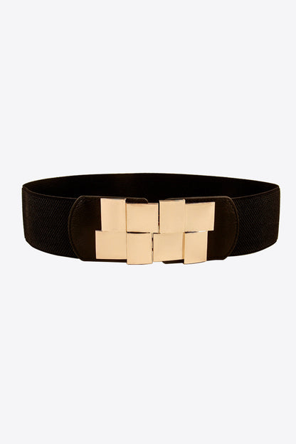 Geometric Buckle Elastic Wide Belt - Belt - FITGGINS