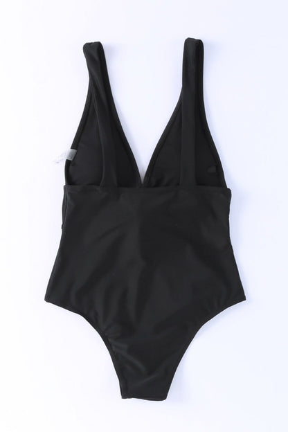 Plunge Wide Strap One-Piece Swimwear - Swimwear One-Pieces - FITGGINS