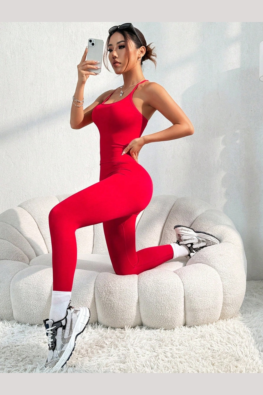 Scoop Neck Top and Pants Active Set - Active Set - FITGGINS