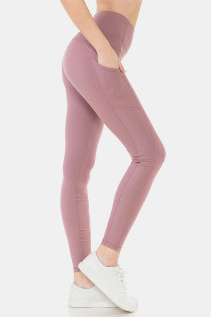 Leggings Depot Wide Waistband High Waist Leggings - Leggings - FITGGINS