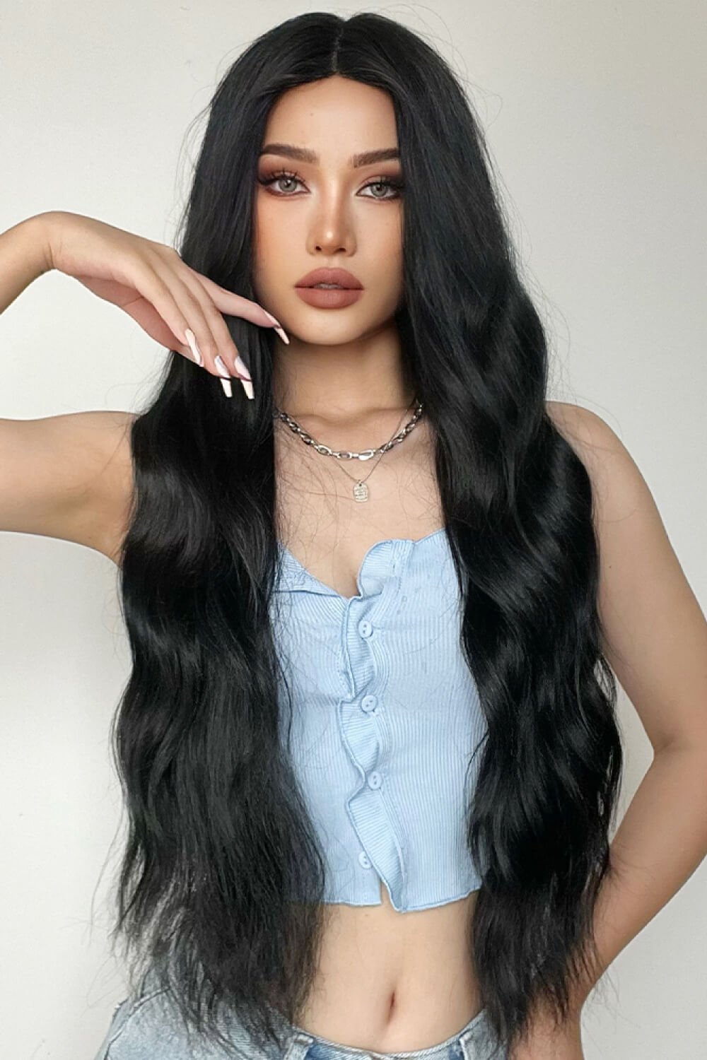 Full Machine Long Wave Synthetic Wigs 28'' - Hair - FITGGINS