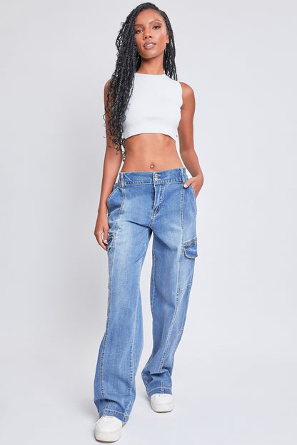 YMI Jeanswear High-Rise Straight Cargo Jeans - Jeans - FITGGINS