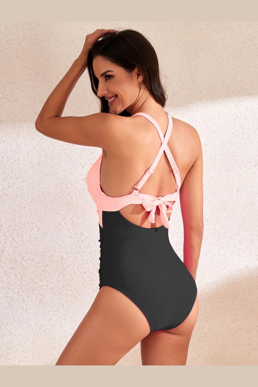 Crisscross Cutout V-Neck One-Piece Swimwear - Swimwear One-Pieces - FITGGINS