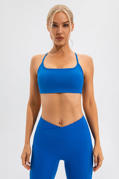 Crisscross Spaghetti Strap Active Cami - Sports Bras - FITGGINS