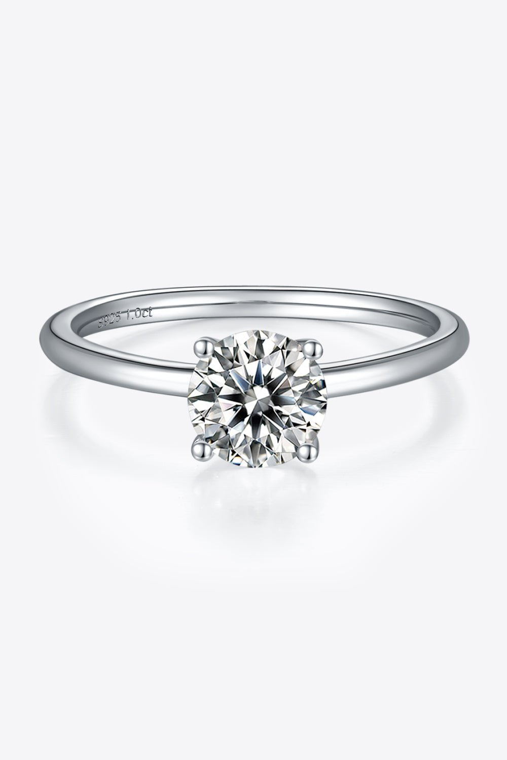 1 Carat Moissanite 925 Sterling Silver Solitaire Ring - Rings - FITGGINS