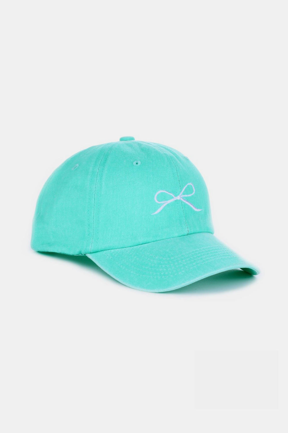 Zenana Bow Embroidered Washed Cotton Caps - Hats - FITGGINS