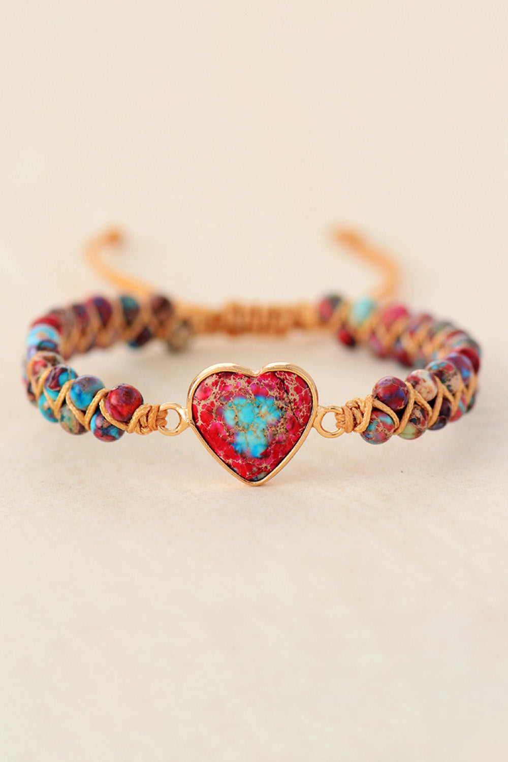 Handmade Heart Shape Natural Stone Bracelet - Bracelets - FITGGINS