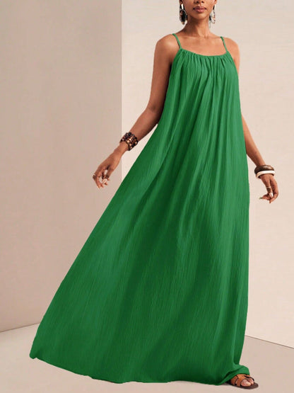 Spaghetti Strap Flowy Maxi Dress Fitggins