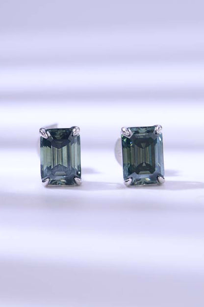 2 Carat Moissanite Stud Earrings in Green - Earrings - FITGGINS