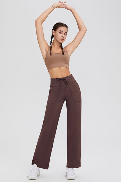 Basic Bae Full Size Drawstring High Waist Pants with Pockets - Pants - FITGGINS