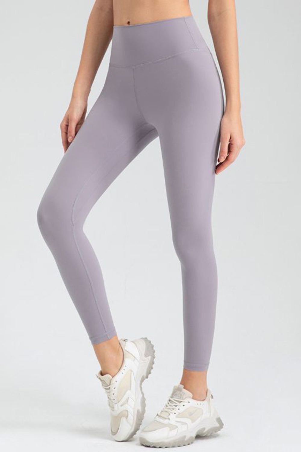 Wide Waistband Slim Fit Active Leggings - Leggings - FITGGINS