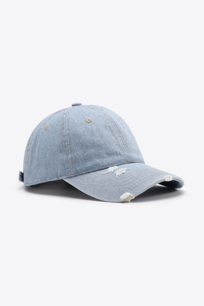 Distressed Adjustable Baseball Cap - Hats - FITGGINS