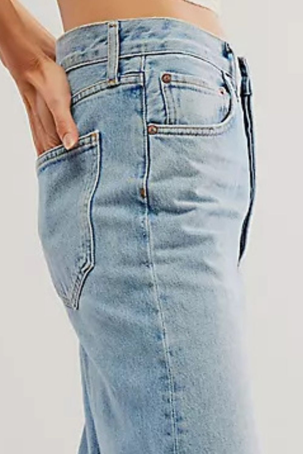 Cuffed Jeans with Pockets - Jeans - FITGGINS