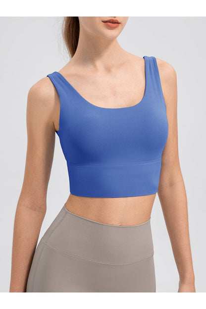 Scoop Neck Wide Strap Active Tank - Crop Tops & Tank Tops - FITGGINS