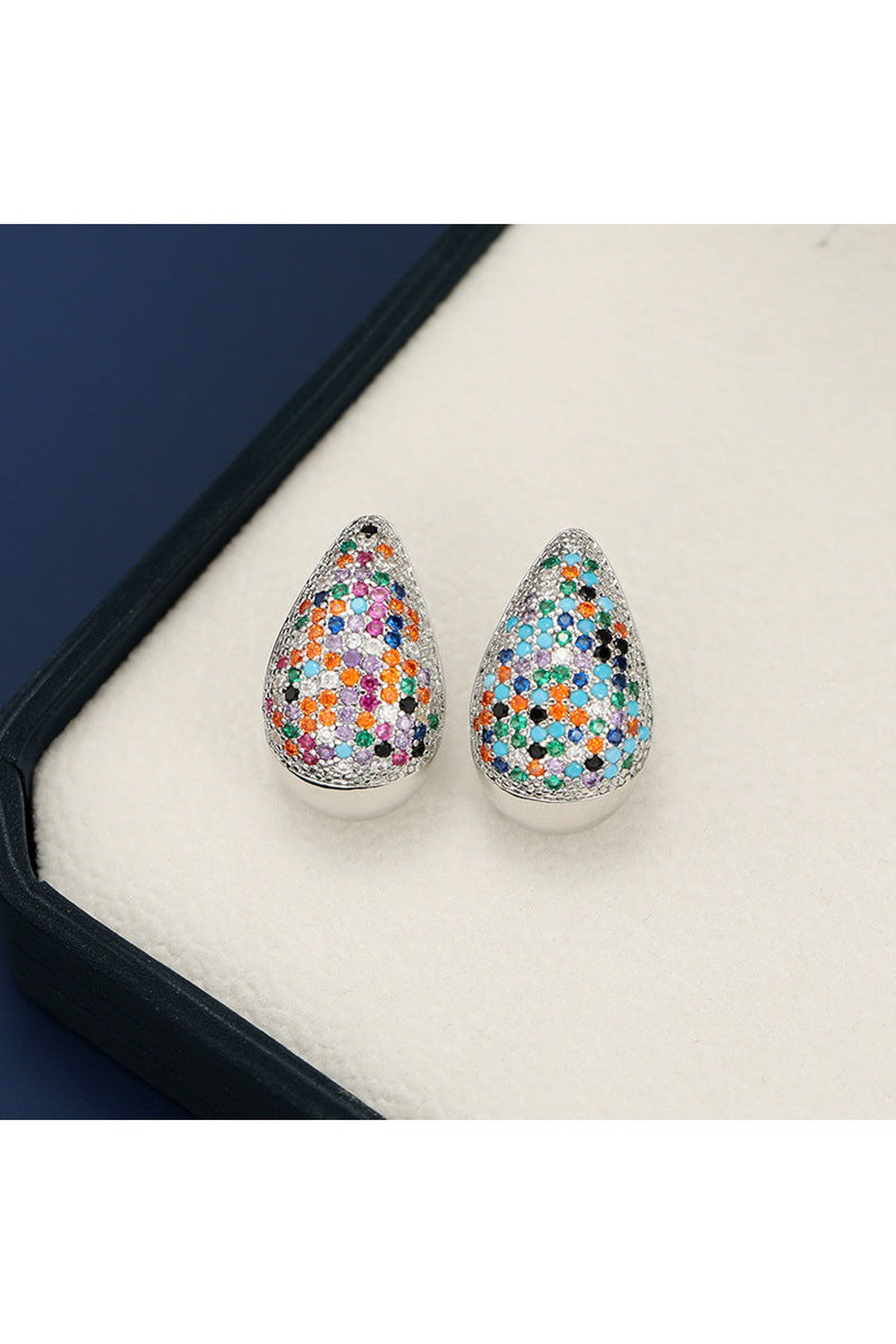 18K Gold-Plated Zircon Teardrop Earring - Earrings - FITGGINS