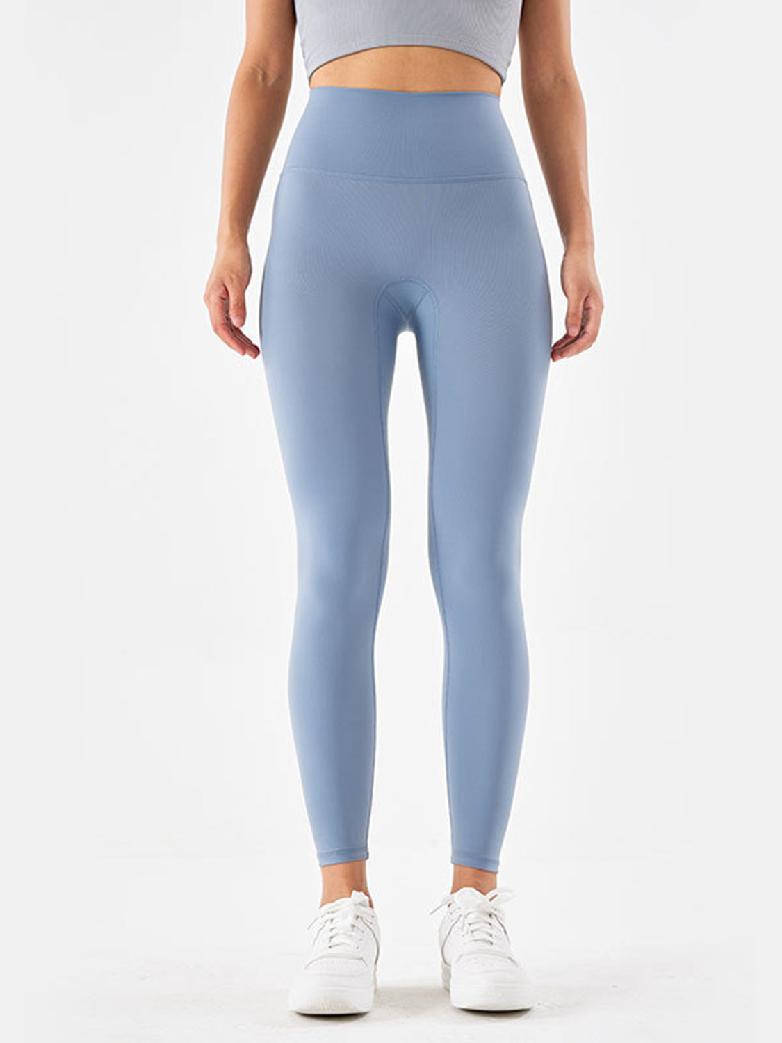 Wide Waistband Sports Leggings Misty Blue Fitggins