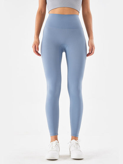 Wide Waistband Sports Leggings Misty Blue Fitggins
