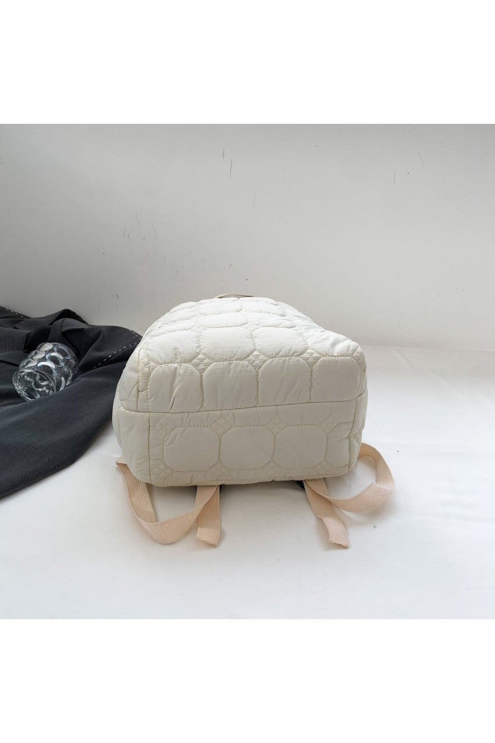 Quilted Polyester Backpack Bag - Handbag - FITGGINS